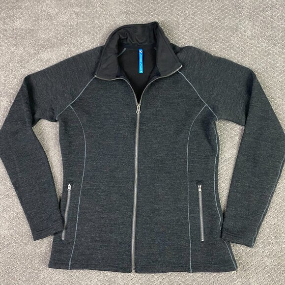 Kuhl Zuri Full Zip Sweater Women's Medium Gray Charcoal Jacket - Picture 4 of 11